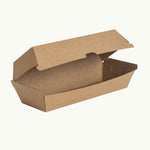 Ecoware kraft hot dog box. Compostable paper packaging.