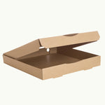 Commercially compostable kraft cardboard pizza box