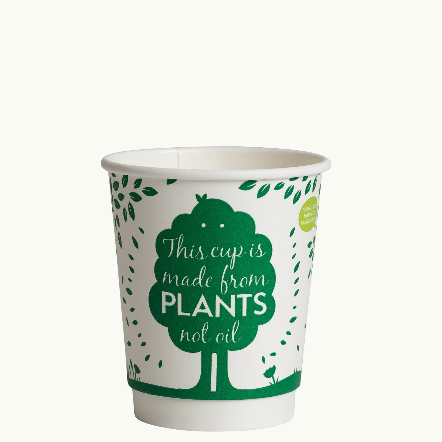 Ecoware double wall coffee cup printed this cup is made from plants not oil