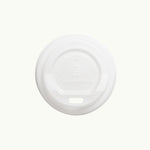 certified compostable bioplastic white coffee cup lid