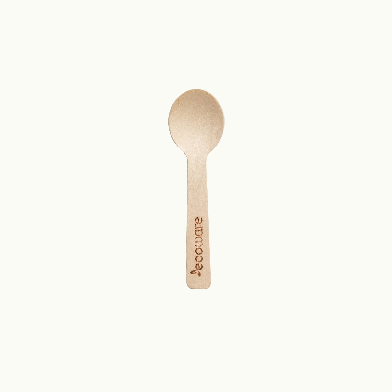Certified compostable wooden cutlery tea spoon.