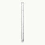 Large paper straw with sanitary individual paper wrap for meal delivery services.