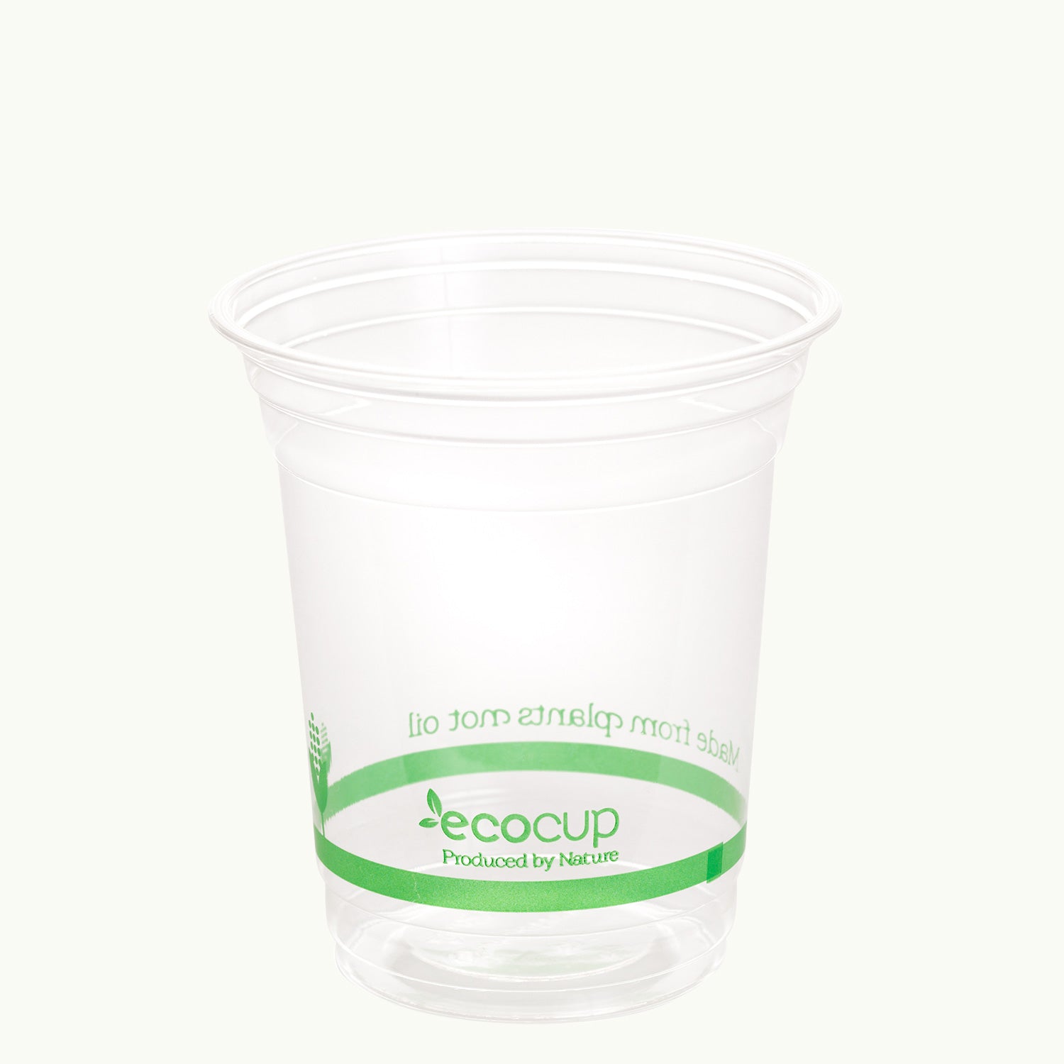 Ecoware bioplastic cup, variant green logo EcoCup.